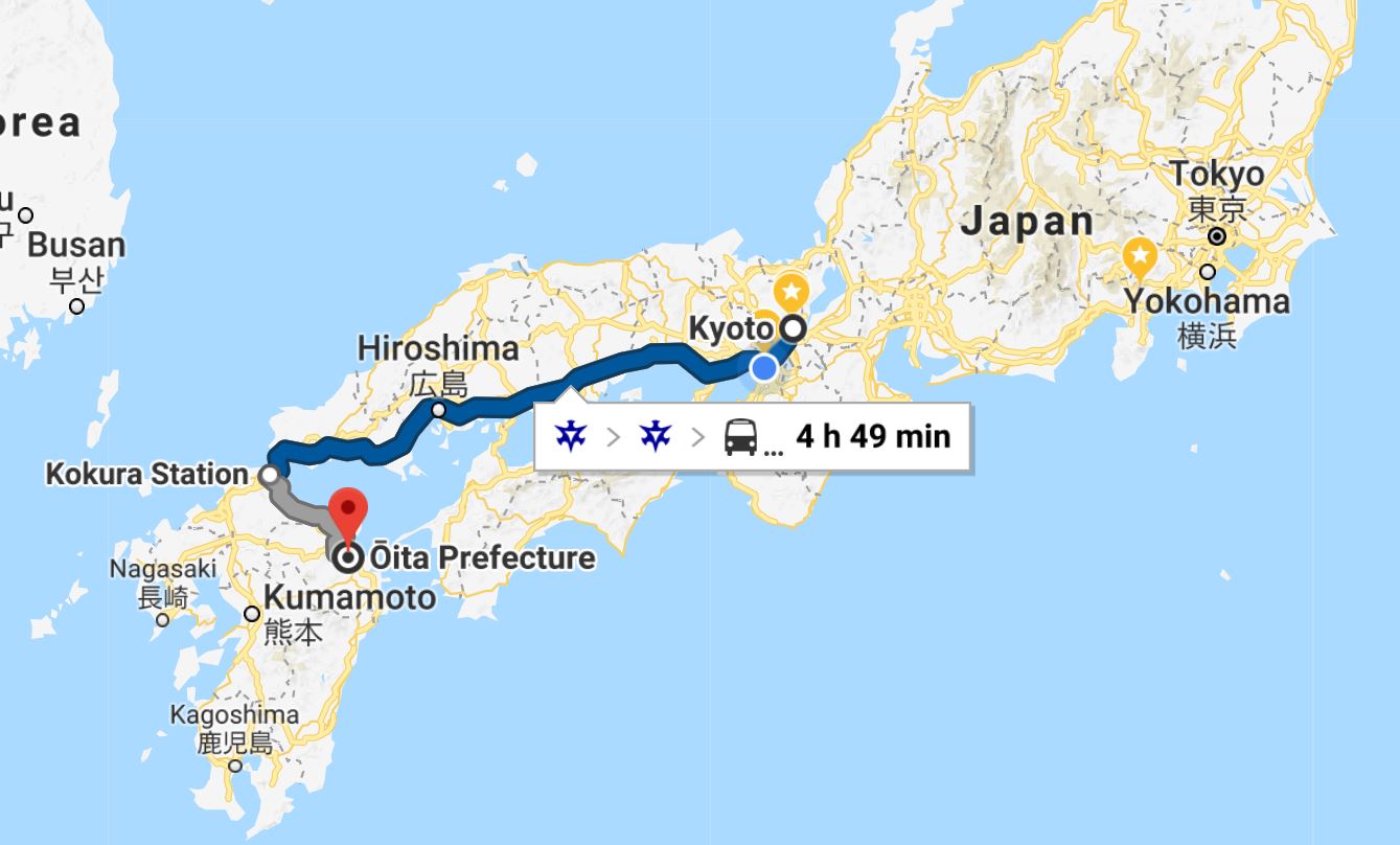 Kyoto to Oita