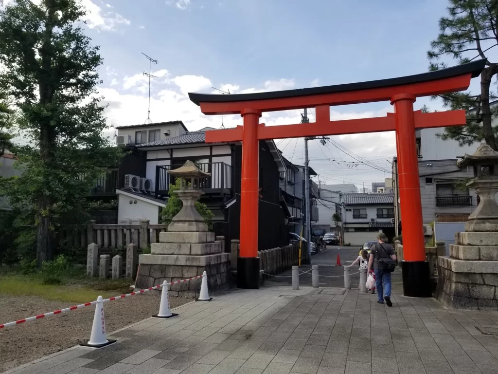 Our Machiya next to the Tori gate