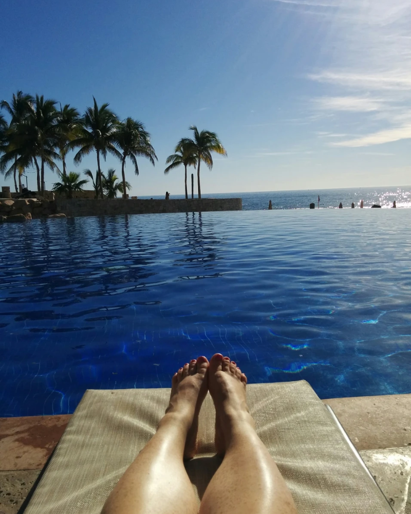 sun by the pool