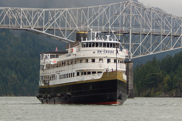 Ship under bridge