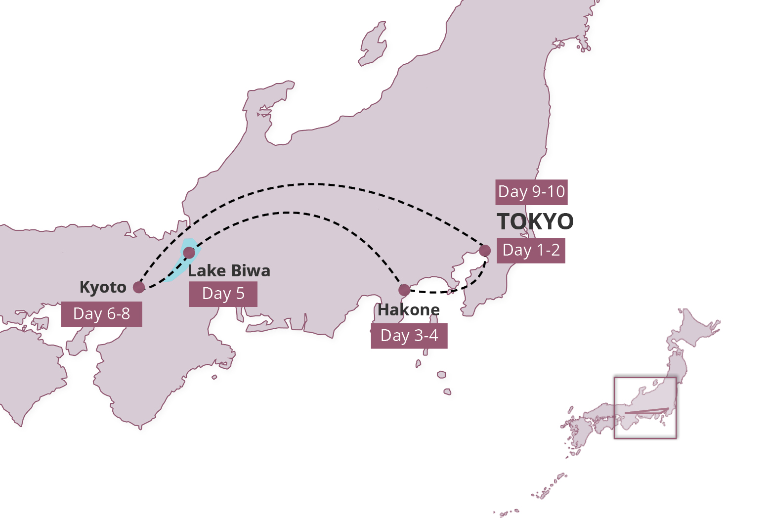 Tokaido Trail Route Map 2025 Tokaido Trail Route Map - 10 Days